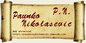 Paunko Nikolašević vizit kartica
